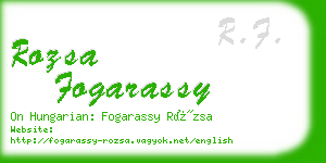 rozsa fogarassy business card